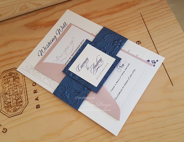 5x7 bundle pack with invitation + rsvp + wishing well cards in a set. Blue and pink.