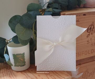White boho floral wedding invitations