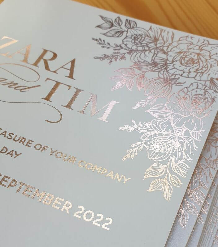 print wedding invitations sydney - foil printing wedding invites australia
